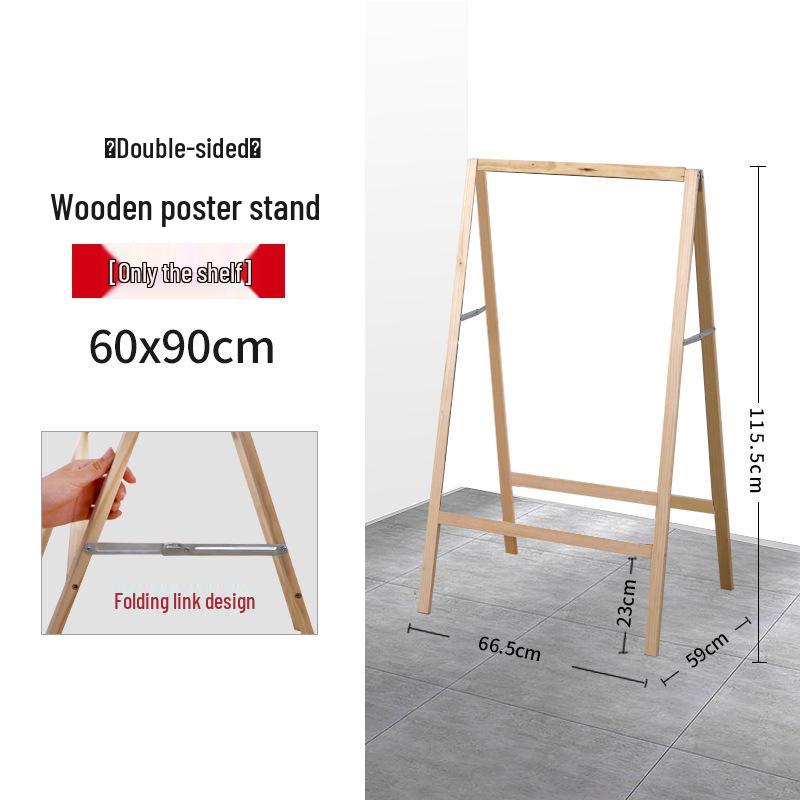 Деревянный стенд: Оригинальный цвет дерева, 60x80 односторонний, 60x90 двусторонний, рекламная стойка-билборд