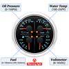85mm Digital 4 In 1 Gauge Car Fuel Level Oil Pressure Water Temp Gauge Voltmeter For Marine Boat Multi-function Car Meter 12V24V