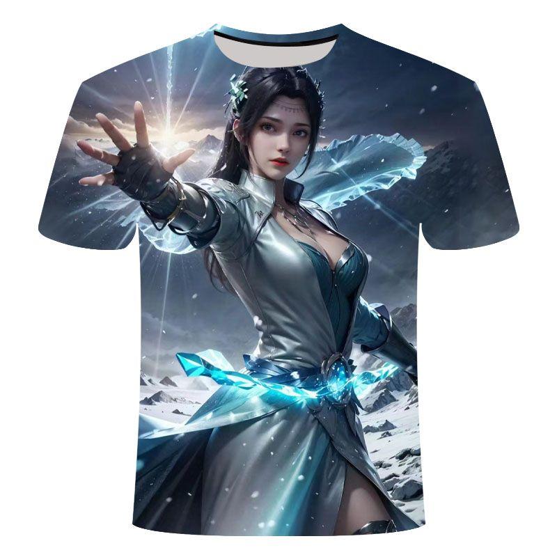 Летние персонализированные футболки с 3D-печатью для мужчин и женщин, популярные среди любителей аниме, футболки с короткими рукавами по мотивам китайских аниме-сериалов