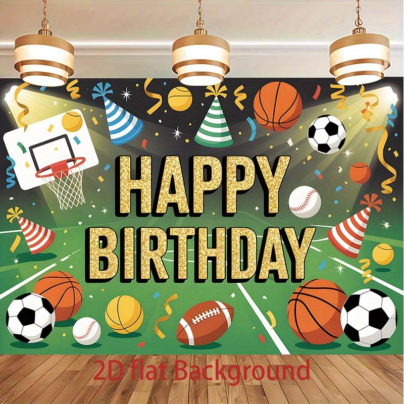 1pc Birthday Gift Box Sports Party Banner Polyester