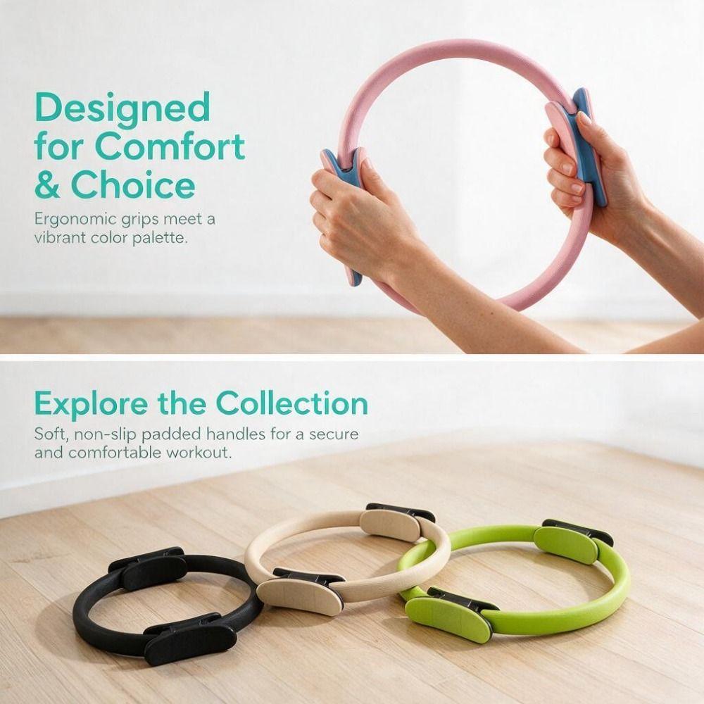 Durable Pilates Ring Non-Slip Grip Fitness Circle Shaping Resistance Circle  Workout