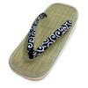 Edoten Geta Igusa Sponge Cushioned and Comfortable for Legs and Patterned Arabesque Navy Size 3L Sandals, Grass, Sole, Back, Strap, Blue, (XXL)