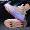 Roller Skates Outdoor Training Shoes Creative Gifts for Boys and Girls Double Row Four Wheels with LED Lights Parkour Shoes