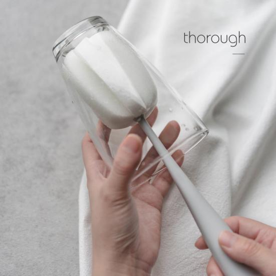 2 шт. кухонная бутылка для вина, кофе, чай, стеклянная чашка, губка, щетка, инструмент для чистки, товары для распродажи