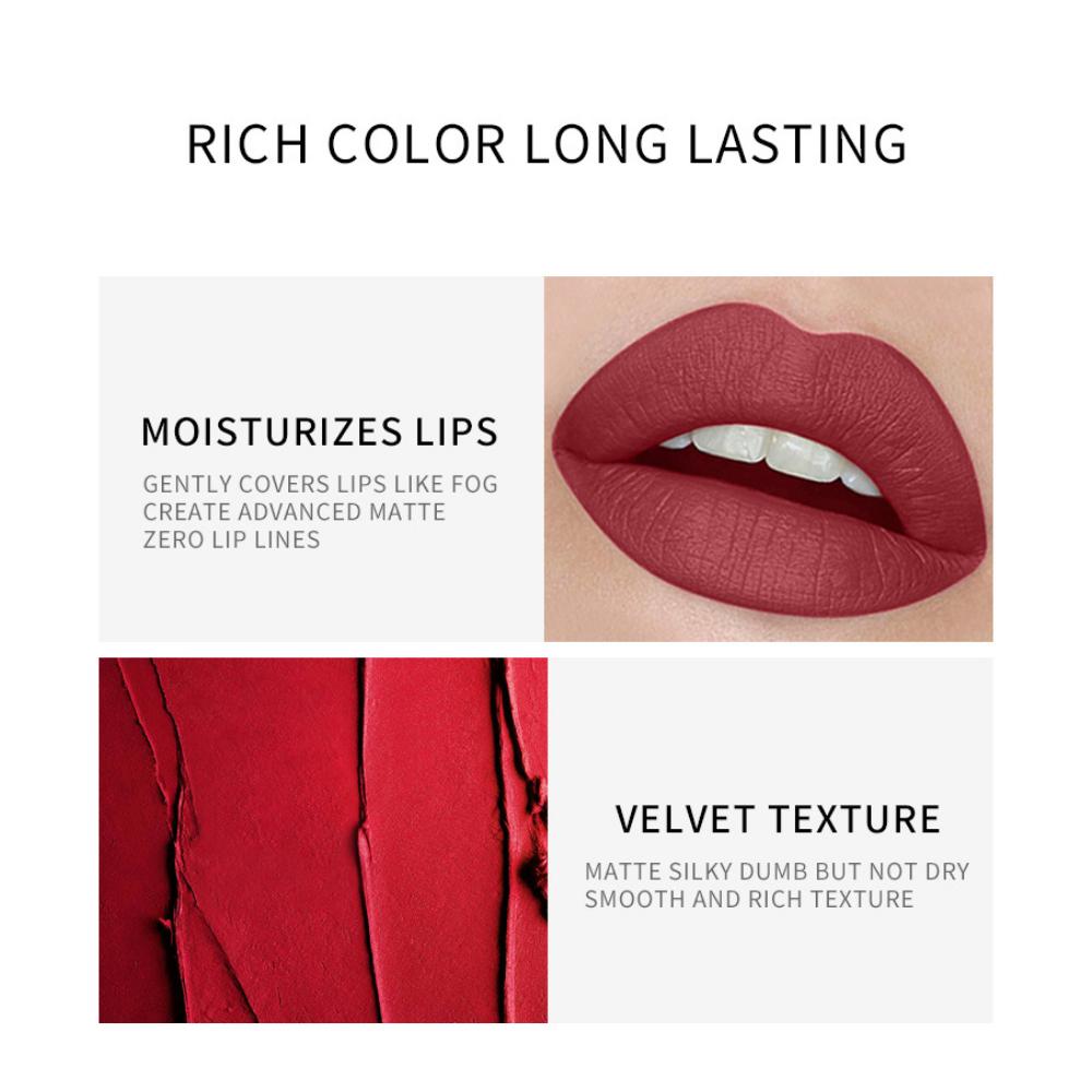 VIBELY Matte Non-Stick Lipstick Single Small Fine Lipstick Pink