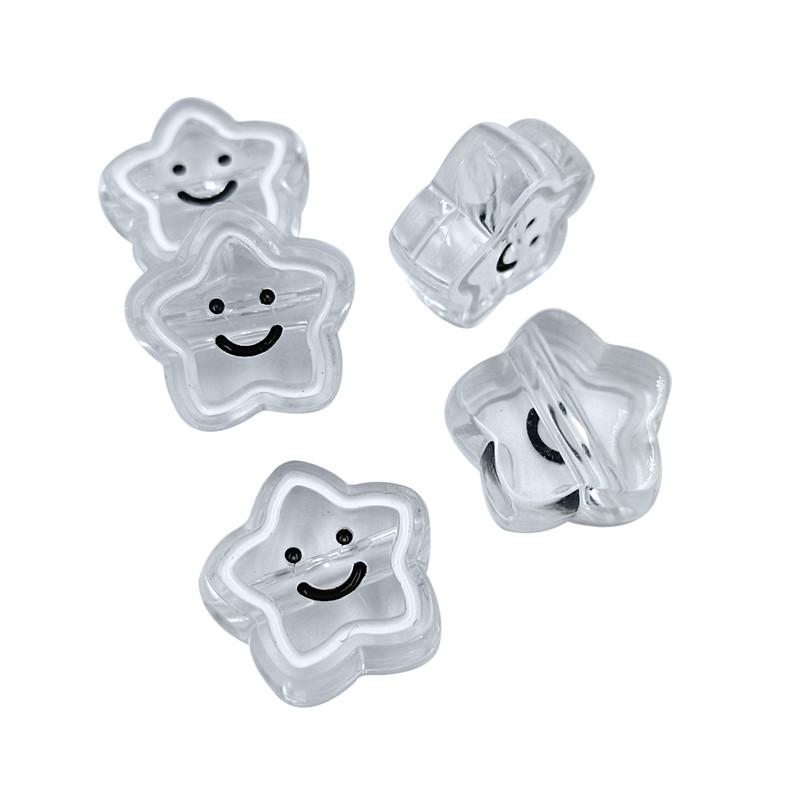 5 шт. 19 мм акриловые капельницы масла прозрачные пентаграммы смайлик бусины DIY ручной работы ожерелье из бисера веревка аксессуары для волос