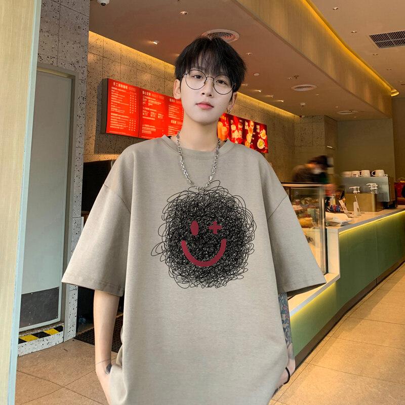 Unisexs Oversized Tshirts 5XL White Cotton T Shirt for Unisex Casual Summer Wear Emote Print Fashion Tee Shirts Unisex Clothing