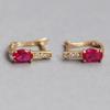 Classic Small and Exquisite Red Sparkling Ruby Earrings for Women Fashion Single Row Diamond Earings  Charms Banquet Jewelry