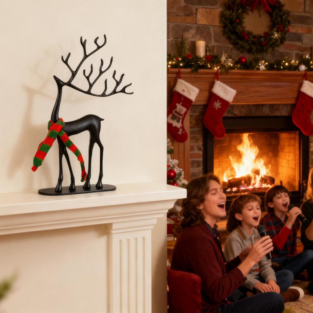 НОВЫЙ Рождественский Олень Современный Праздничный Реалистичный Статуэтка Рождественские Фигурки Оленей Домашний Декор Для Внутреннего Использования Спальня Гостиная Стол