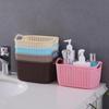 Small Imitation Rattan Plastic Desktop Storage Basket for Sundries, Remote Controls, and Cosmetics