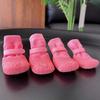 4PCS Adjustable Dog Mesh Shoes Waterproof Pet Paw Protector Portable Pet Boots  Outdoor Walking
