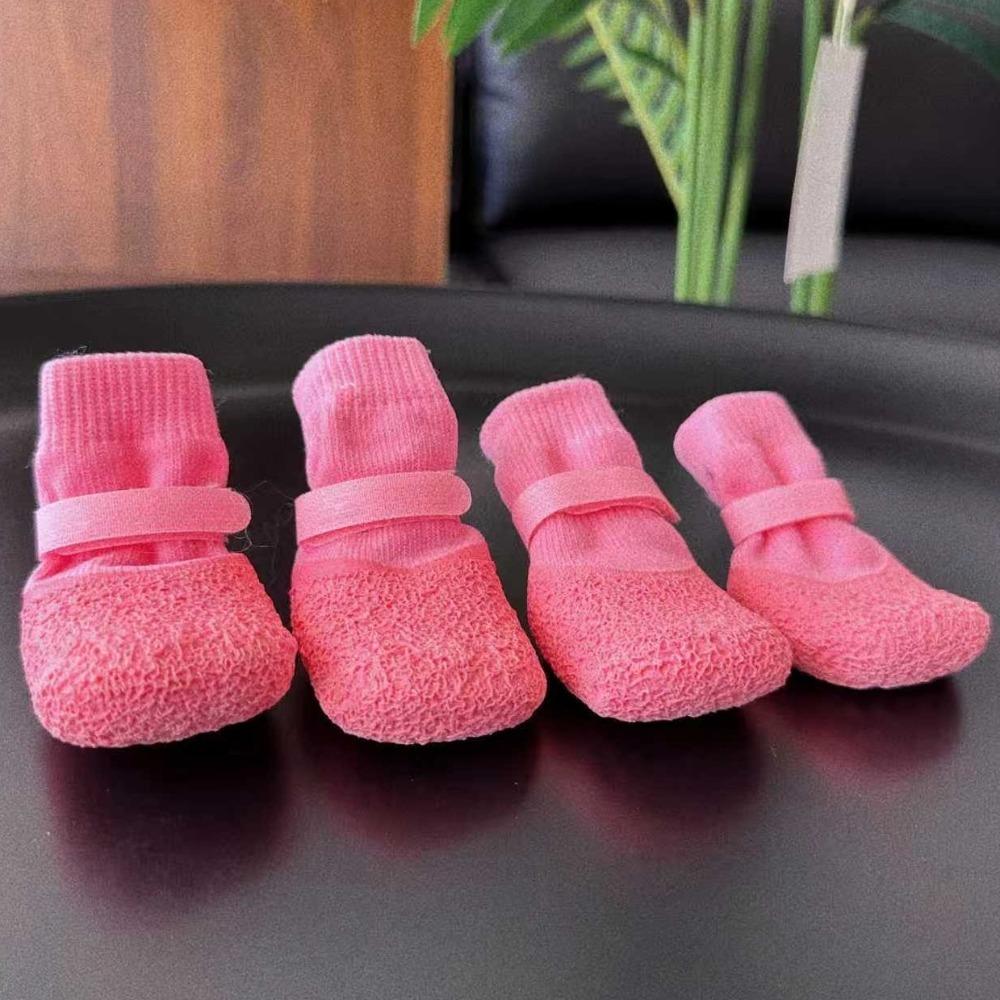 4PCS Adjustable Dog Mesh Shoes Waterproof Pet Paw Protector Portable Pet Boots Outdoor Walking
