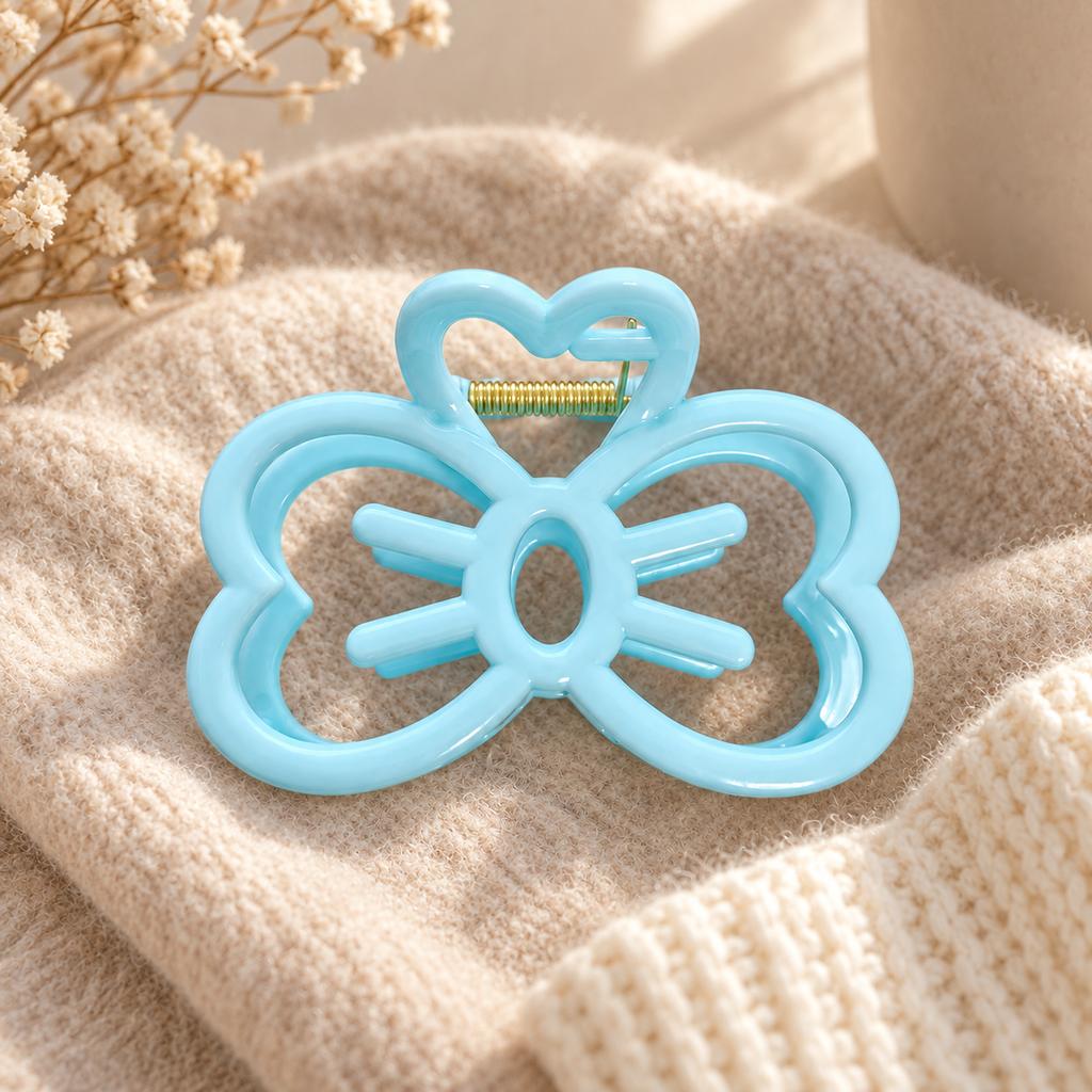 9cm Large Butterfly Hair Claw Clips Korean Hollow Heart Pastel Strong Hold Hair Clamp for Women and Girls Thick Hair Accessories