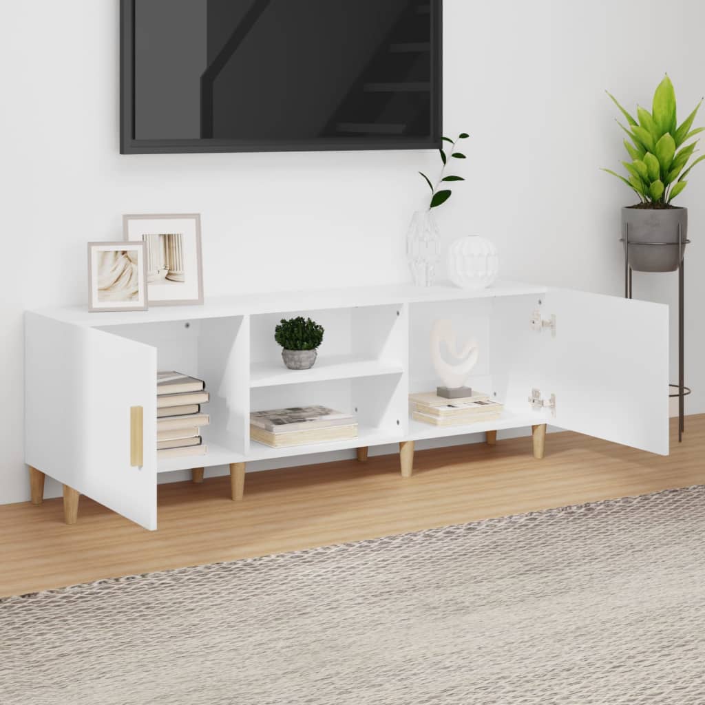 Vidaxl Szafka Pod Tv, Biała, 150X30X50 Cm, Materiał Drewnopochodny