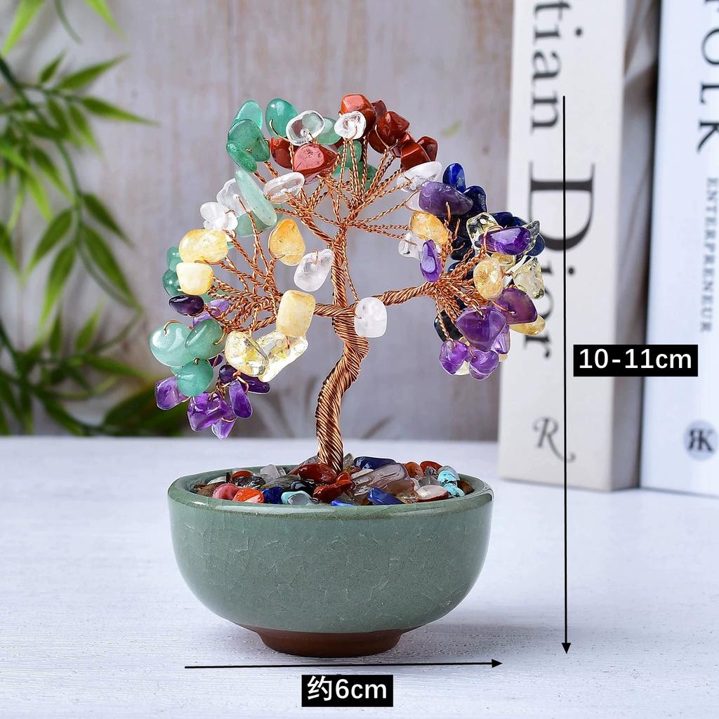 Natural crystal shake money fortune tree fish tank ornament office ornament lucky small ornament creative transshipment gift