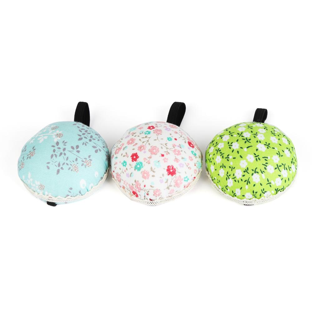 1Pc Cute Home Supplies Ball-Shaped Tool Needle Holder Wrist Strap Floral Sewing Pin Cushion