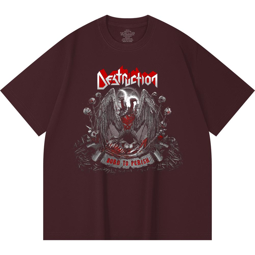 Хлопковая футболка плотностью 230 г/м² 100% Хлопок Heavy Metal Футболка с принтом рок-группы Популярная музыка Унисекс Тяжелая хлопковая футболка