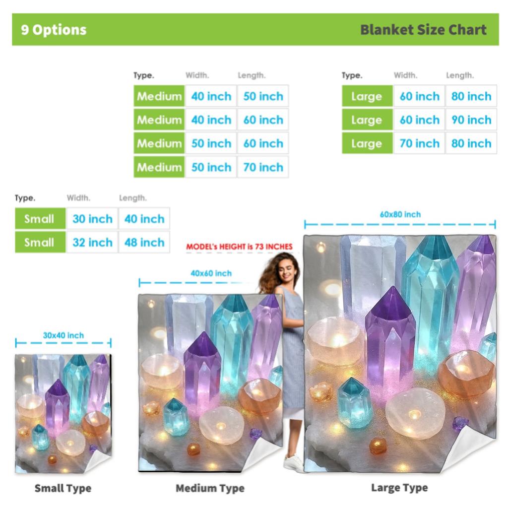 Dream Crystal Theme Pattern Flannel printed blanket suitable for all seasons suitable for living room office sofa and travel