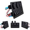 6-Gang Switch Control Panel Led Rocker Breaker Car Marine Boat Truck Circuit