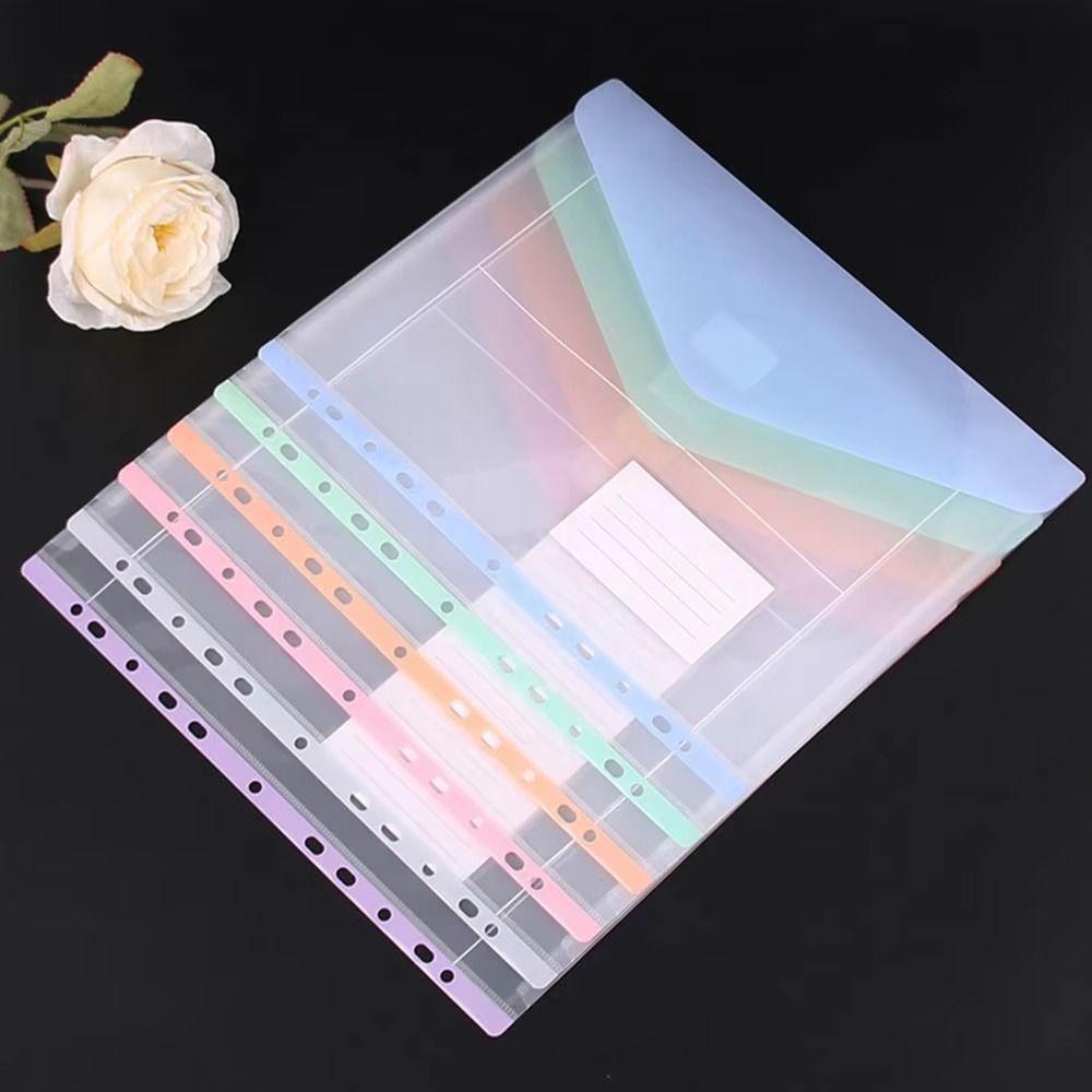 Transparent Binder Pockets High-Capacity Document Pouch Home Use Loose-leaf File Bag School Supply