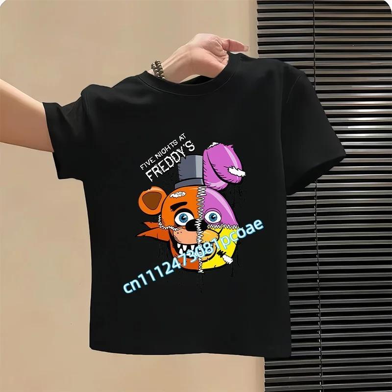 FNAF Дышащие футболки Детские Пять Ночей с Фредди Милый Топ с коротким рукавом Мальчики Девочки Летняя Модная Футболка Детская Одежда