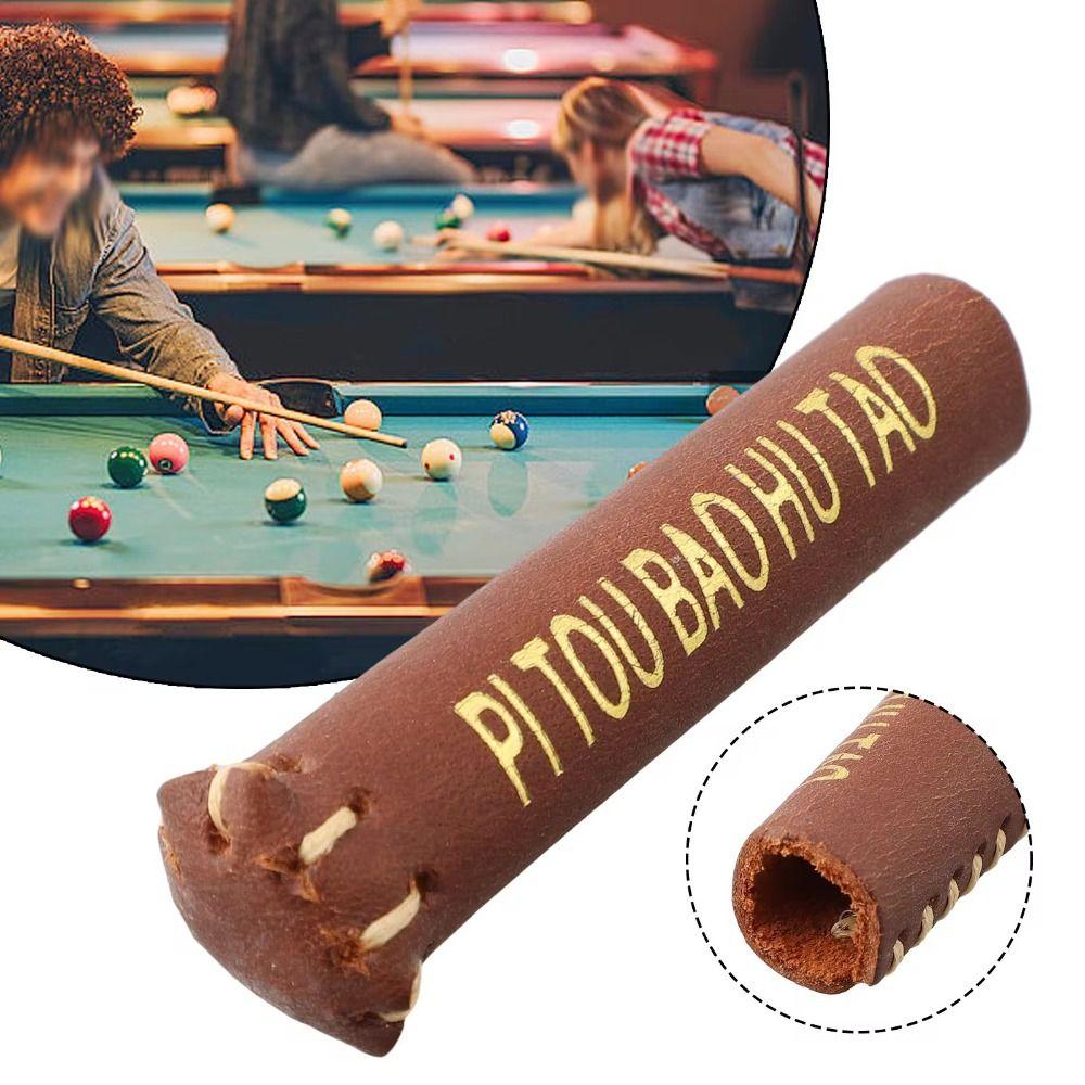 Dustproof Snooker Cue Protective Leather Billiard Tip Protector Cue Head Cover Sports Supplies