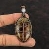 Tree Of Life Montana Agate Copper Pendant Wire Wrapped Pendant Handmade Gemstone Pendant Moonstone Pendant Gift For Her Copper Wire Jewelry