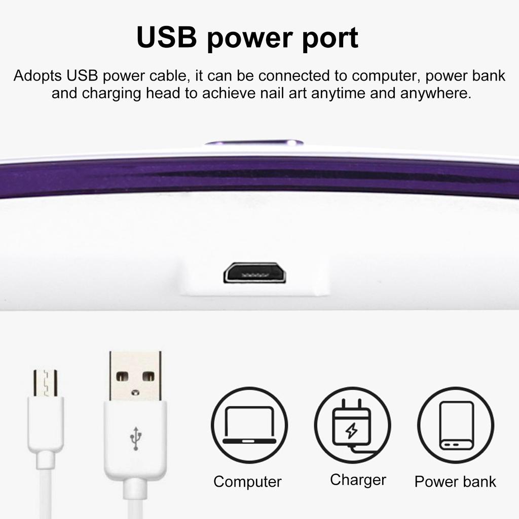 Лампа для ногтей 36 Вт, быстросохнущая лампа с USB-интерфейсом, складной кронштейн, портативная лампа для фототерапии для маникюра