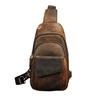 Men Real Leather Casual Fashion Multi-functional Crossbody Chest Sling Bag Design Travel One Shoulder Bag Daypack