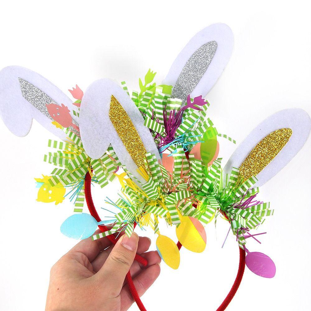 Sequin Easter Rabbit Ears Headbands Wear-resistant Cosplay Headbands  Costume Party Accessories