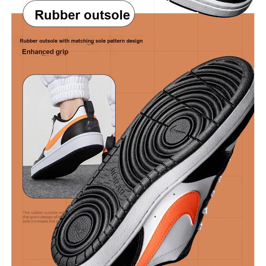 Nike Детские кроссовки Court Borough Low 2 GS Белый Черный Оранжевый Темно-Дымчато-Серый Total-Orange BQ5448-115