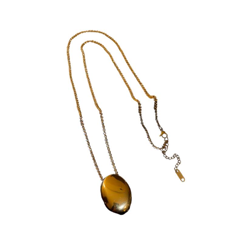 Овальное колье-цепочка из титановой стали - Стильные украшения из нержавеющей стали