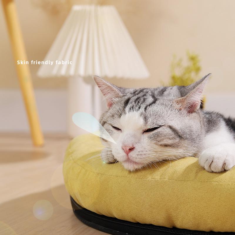 Домик-кровать для питомца Четыре сезона Кровать для кошки собаки Теплый Съемный чехол Моющийся Укрытие для питомца Овальное отверстие Гнездо для питомца В помещении На улице Коврик для питомца