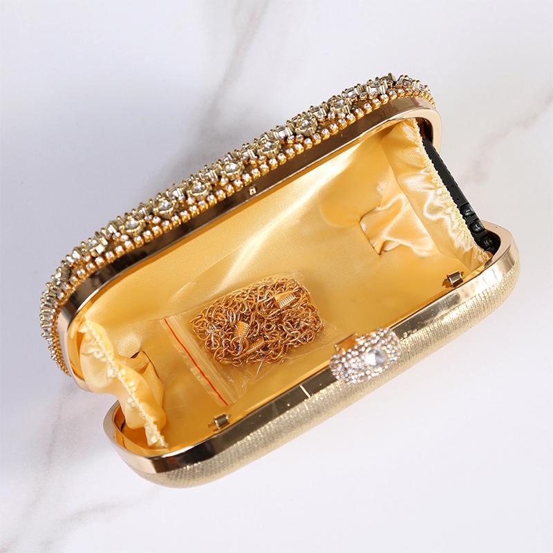 Sparkly Diamond Evening Bags for Women 2024 Finger Ring Clutch Bag Chain Shoulder Handbags Luxury Wedding Party Purse Sac A Main