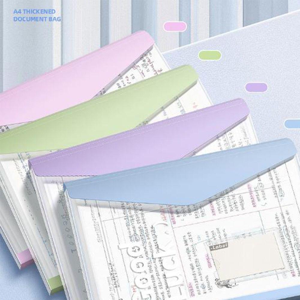 4Pcs Transparent Exam Paper Storage Bag Waterproof Expandable Binder Pockets Back To School