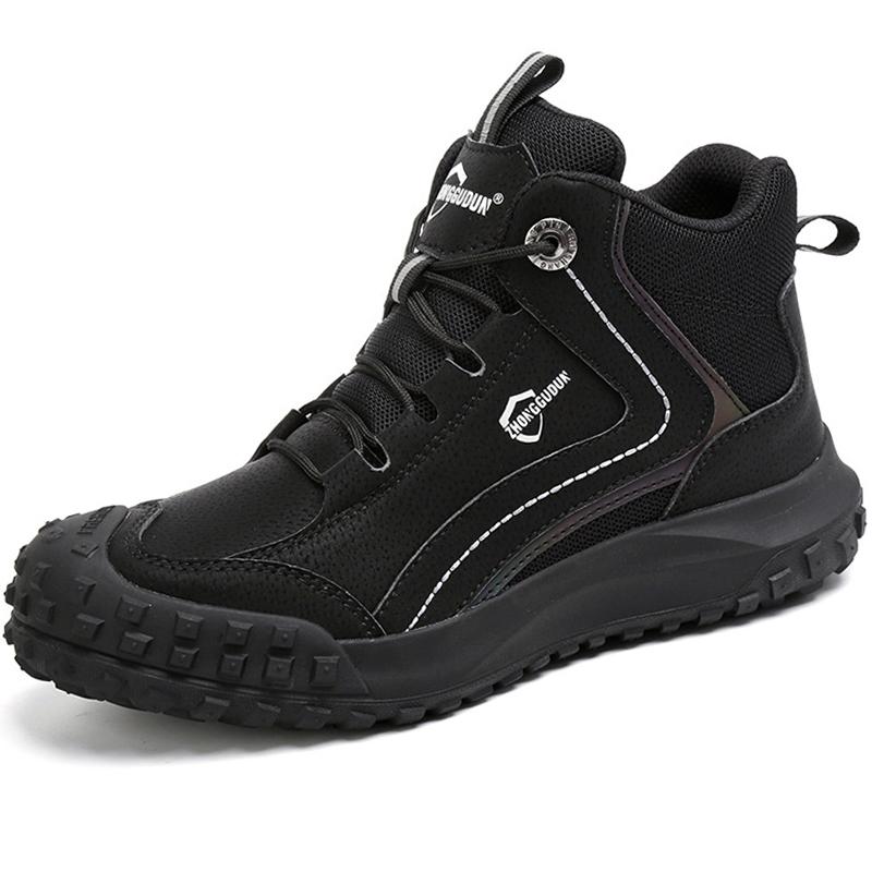 Рабочие защитные ботинки со стальным носком. Мужские защитные неразрушимые ботинки. Мужская рабочая обувь. Мужская и женская противоскользящая защитная обувь. Мужские защитные ботинки.