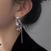 Серьги-кисточки с асимметричным сердцем и бриллиантами в стиле легкой роскоши - Нишевый дизайн для женщин