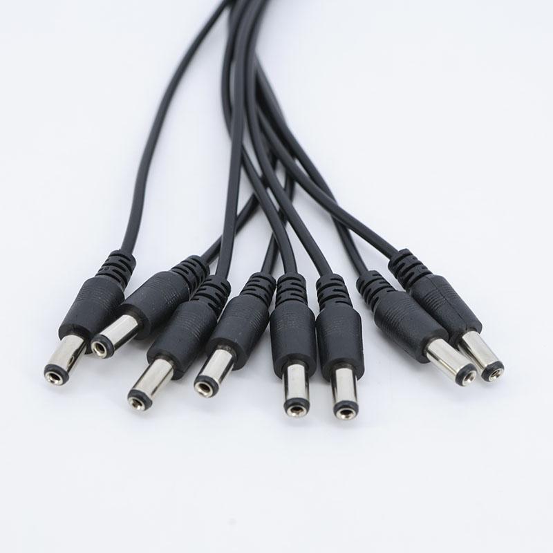 10pcs 12V DC Power Supply 1 Female to 8 Male way Splitter Plug extension adapter Cable 5.5mm*2.1mm connector for Led strip light