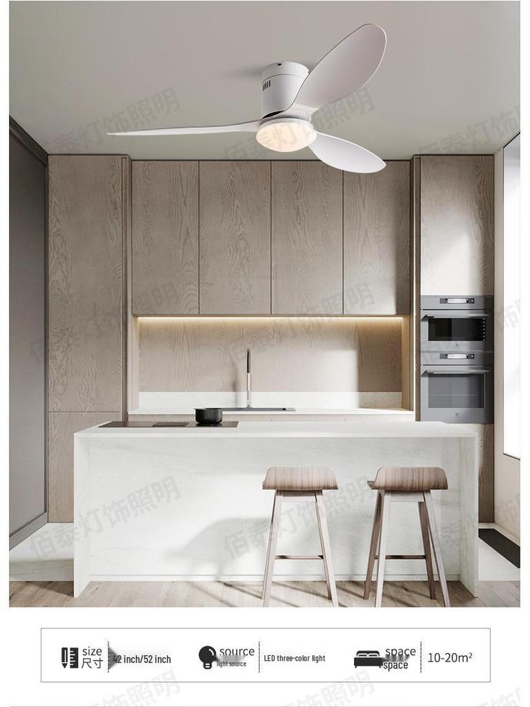 Потолочный вентилятор «Орех» с подсветкой и пультом дистанционного управления, с регулируемой частотой, для гостиной, столовой или спальни, с лопастями из АБС-пластика.