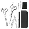 Серебряные 6-дюймовые бытовые парикмахерские ножницы плоские ножницы ножницы для челки держатель ножей скребок набор