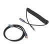 USB To Type C Keyboard Cable Maximum 9.8ft 4Pin Aviation Connector Self Locking Coiled Keyboard