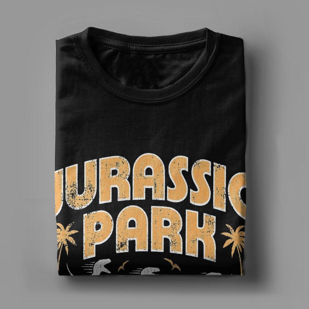 Винтажные футболки Jurassic Park Fun Run 93 для мужчин, футболка из 100% хлопка с коротким рукавом, футболка с графическим принтом