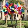 Plastic Windmill Colorful Garden Pinwheels Bird-Scaring Wind Spinner  Children