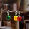 Classic Fashion Copper Red Pepper And Colorful Lantern Pepper Charm Pendant Fit For Original Bracelet Diy Women'S Jewelry