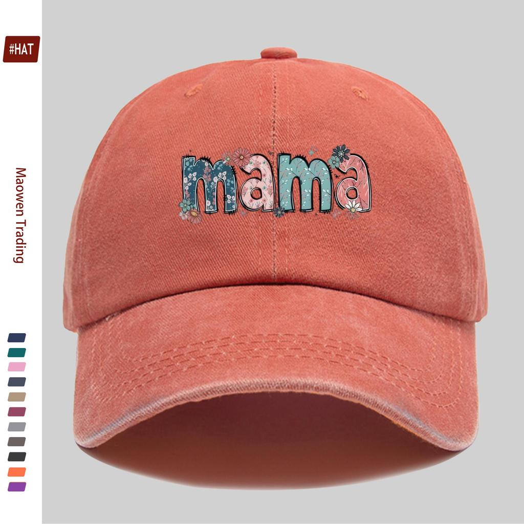 pc MAMA Letter Print Baseball Cap for Women Men Adjustable Buckle Strap Lightweight Vintage Suitable for Dating Travel O