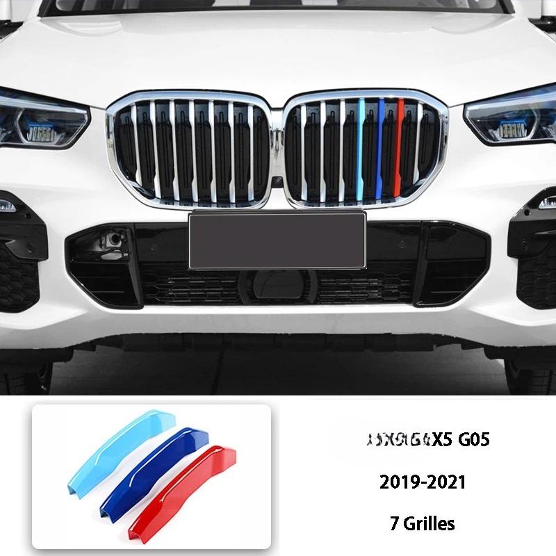3-цветные наклейки-полоски на решетку радиатора и бампер для BMW X1 X3 X4 X5 X6 F25 F26 F48 G01 G02 G20 G28 Аксессуары для стайлинга автомобиля