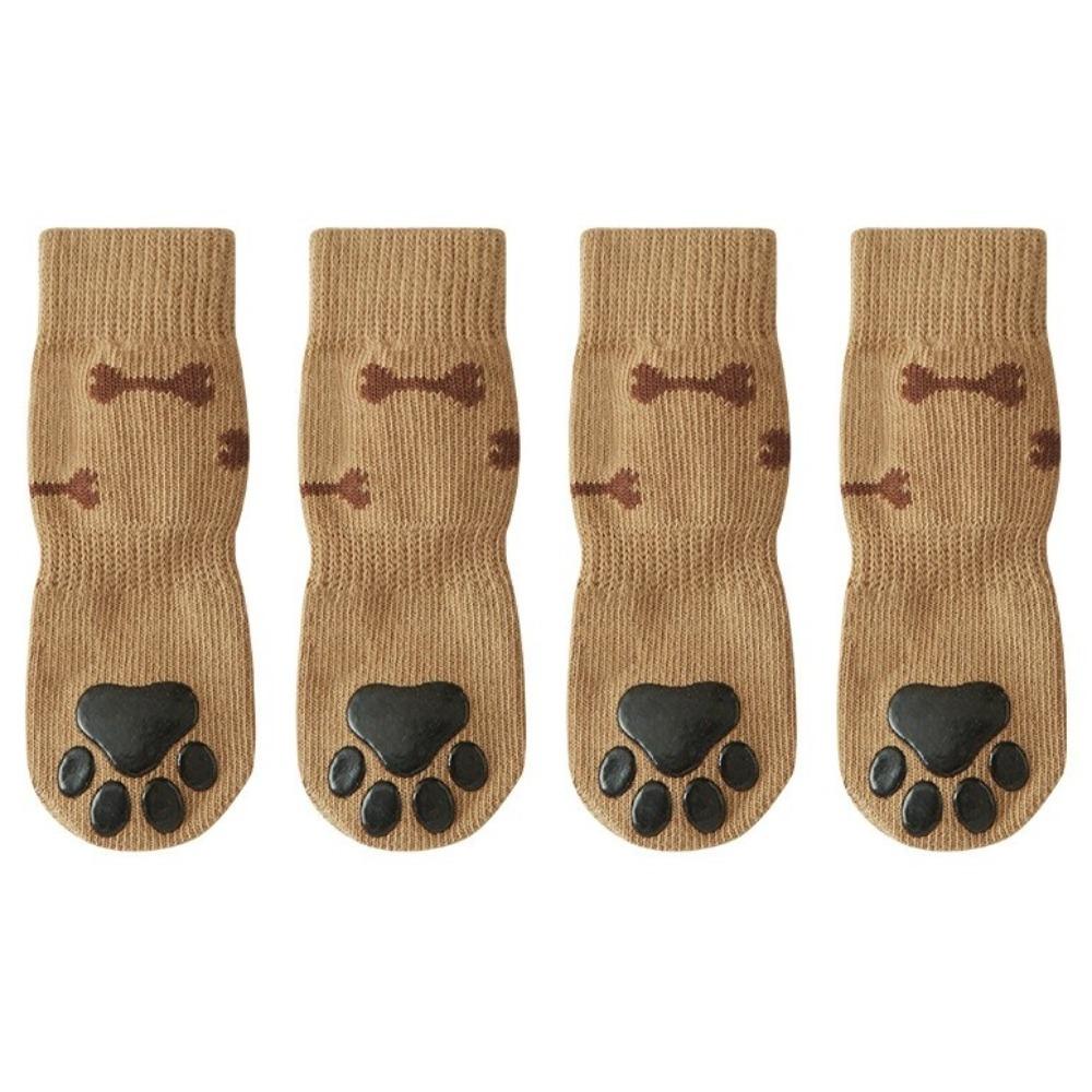 Wear-resistant Bone Pattern Pet Socks Anti-scratch Foot Protector Cute Dog Paw Covers Puppies