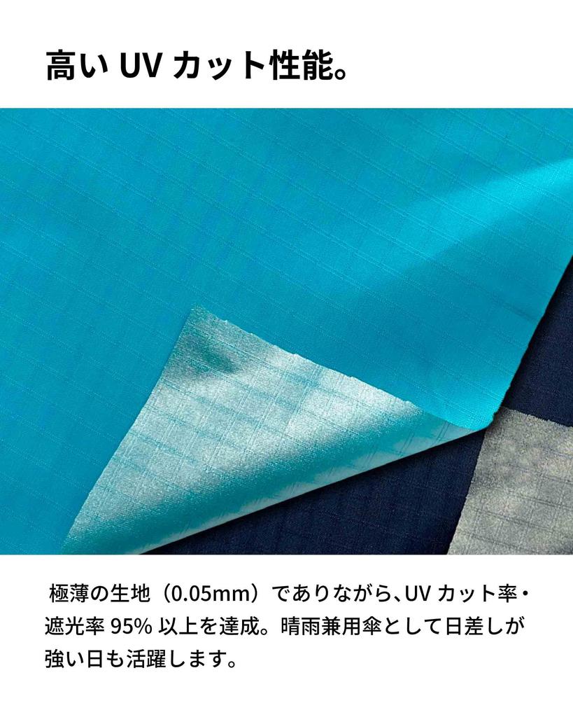 [aso] Зонт складной ALTERNA SLIM, Легкий, Широкий, Большой, Тонкий, Защита от УФ-лучей, Углеродное волокно (черный)