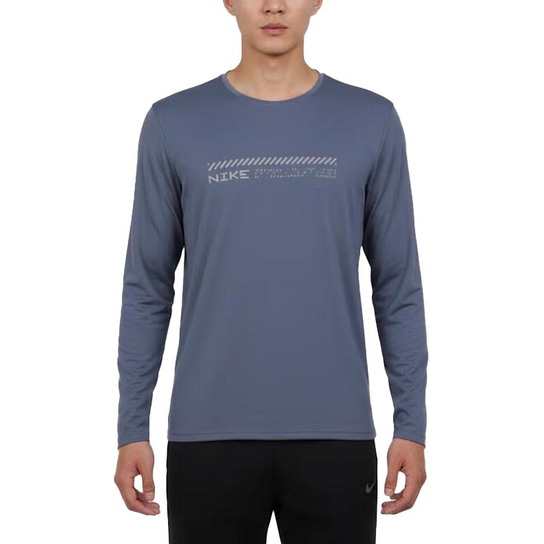 Nike Miler Df Uv Зимняя футболка с длинным рукавом и круглым вырезом для мужчин IM5967-491