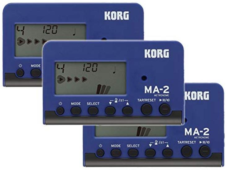 KORG MA-2 Metronome, Blue & Black, Set of 3 (MA-2-BLBK)